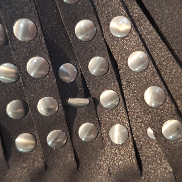 White Mountain Desire Black Ankle Boots with Silver Studs - Picture 10 of 11